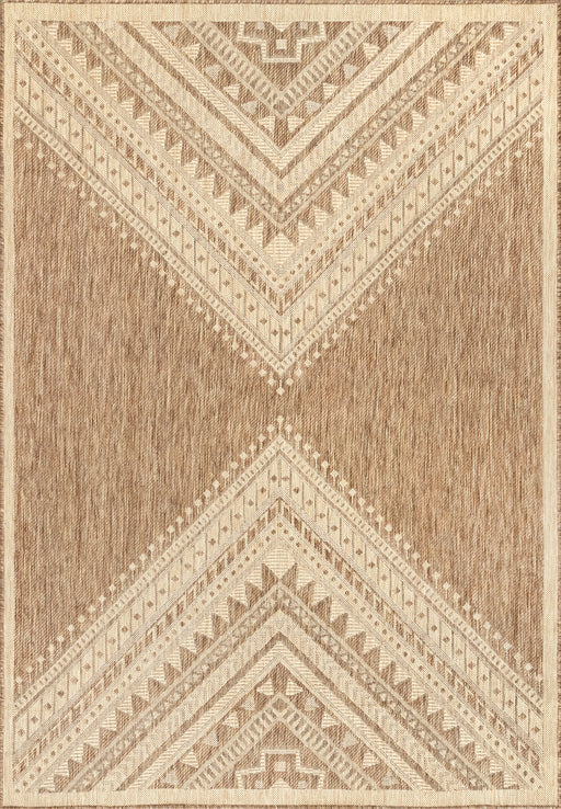 Aztec Prism Area Rug For Indoor Outdoor Use Brown 80x120 cm