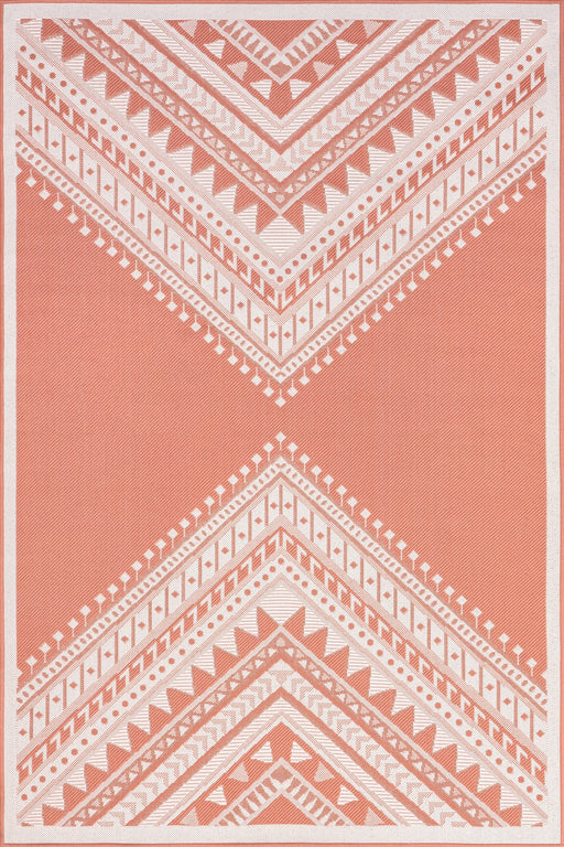 Aztec Prism Area Rug For Indoor Outdoor Use Coral 150x90 cm