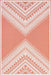 Aztec Prism Area Rug For Indoor Outdoor Use Coral 150x90 cm