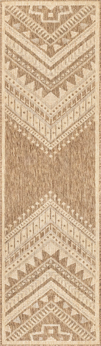 Aztec Prism Area Rug for Indoor and Outdoor Use Brown