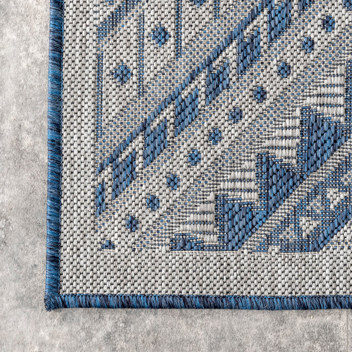 Aztec Prism Rug for Indoor and Outdoor Use in Blue