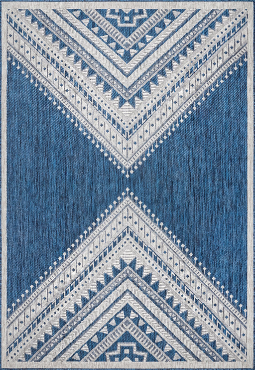 Aztec Prism Rug for Indoor and Outdoor Use in Blue