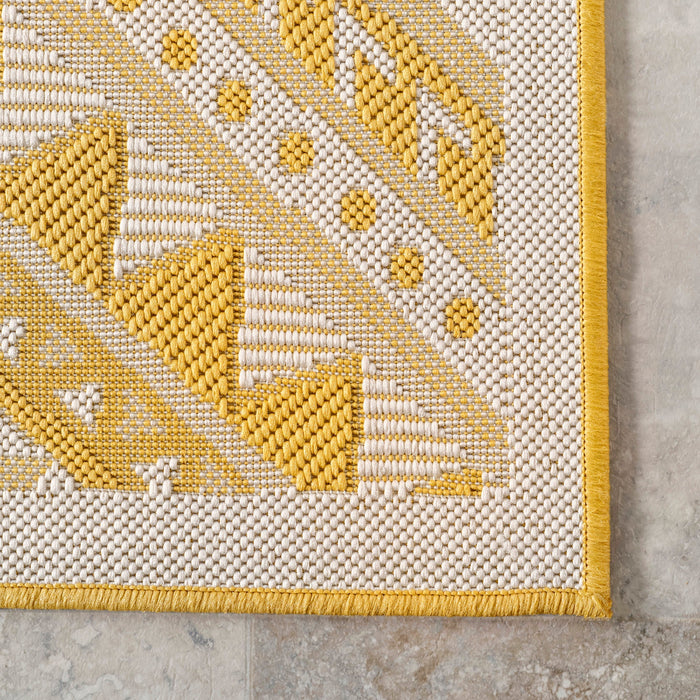 Aztec Prism Yellow Indoor Outdoor Area Rug 140x200 cm