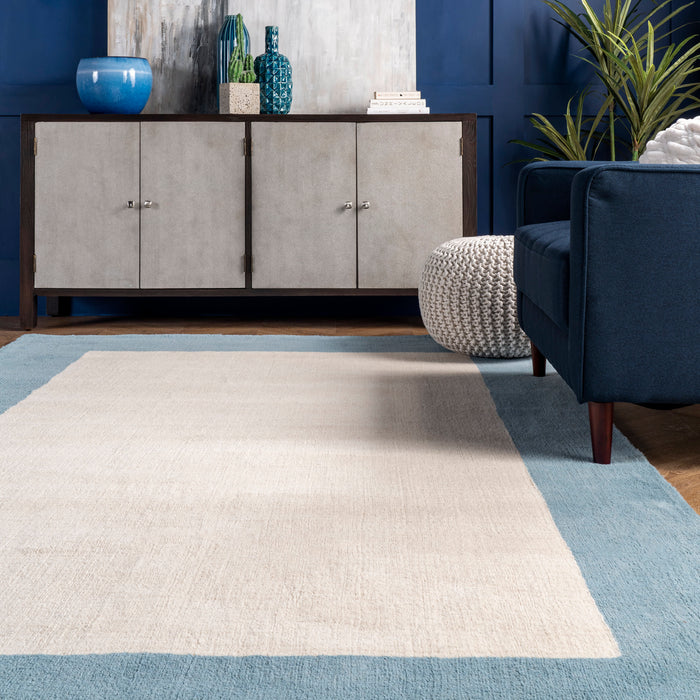 Baby Blue Hand-Tufted Wool Area Rug 120x180 cm