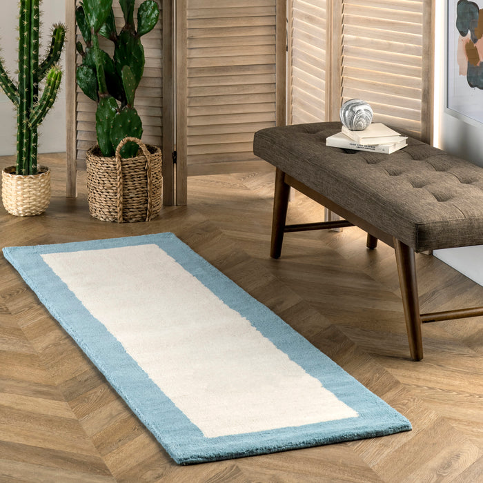 Baby Blue Hand-Tufted Wool Area Rug 120x180 cm