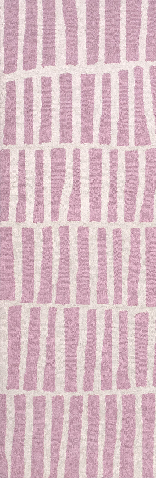 Baby Pink Geometric Wool Area Rug 150x200 cm