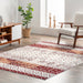 Bailey Machine Washable Geometric Area Rug Red 120x180 cm