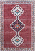 Baitadi Washable Area Rug 120x180 cm Burgundy Geometric Design