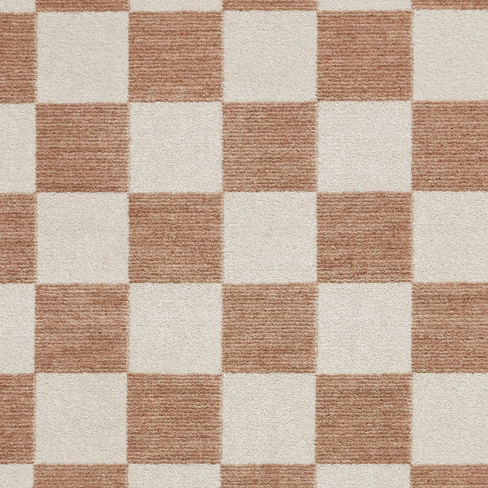 Baltimore 66618 Modern Checkerboard High-Density Smooth Polyester Flat-Pile Beige Rug