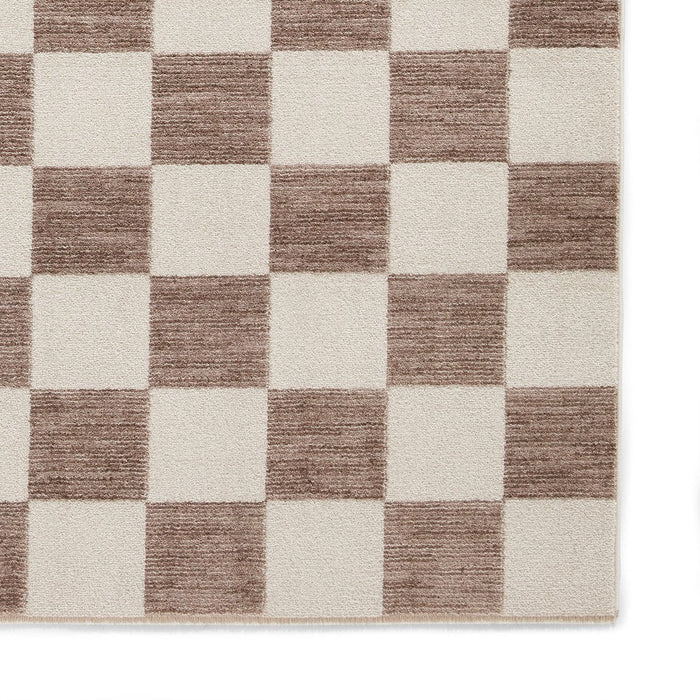 Baltimore 66618 Modern Checkerboard High-Density Smooth Polyester Flat-Pile Grey Rug