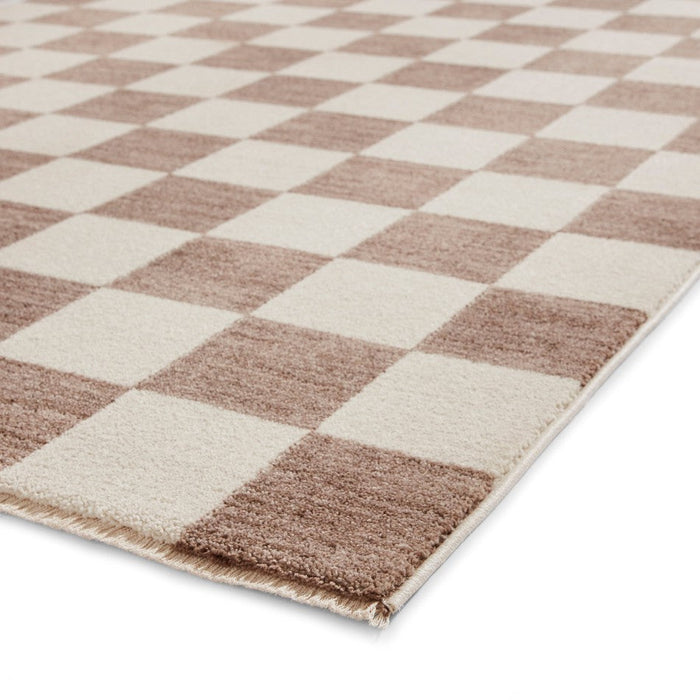 Baltimore 66618 Modern Checkerboard High-Density Smooth Polyester Flat-Pile Grey Rug