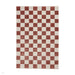 Baltimore 66618 Modern Checkerboard High-Density Smooth Polyester Flat-Pile Plum Rug