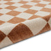 Baltimore 66618 Modern Checkerboard High-Density Smooth Polyester Flat-Pile Walnut Rug