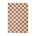 Baltimore 66618 Modern Checkerboard High-Density Smooth Polyester Flat-Pile Walnut Rug