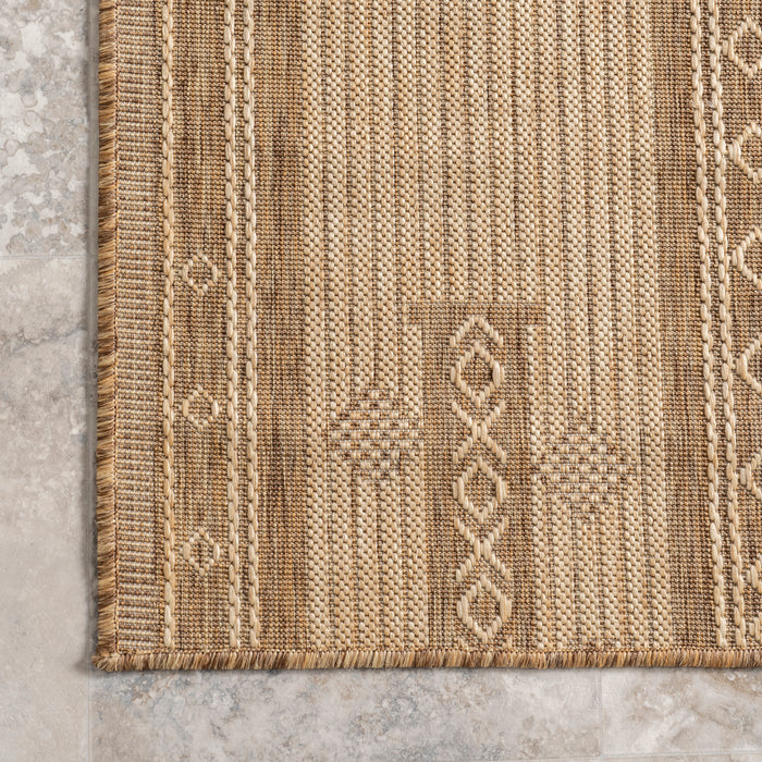 Banded Flatweave Rug for Indoor and Outdoor Use 120x180 cm