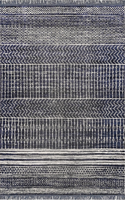 Banded Outdoor Rug 152Cm Black Modern Design