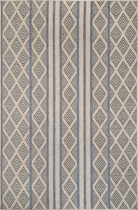 Banded Trellis Area Rug 160x230 cm for Indoor Outdoor Use