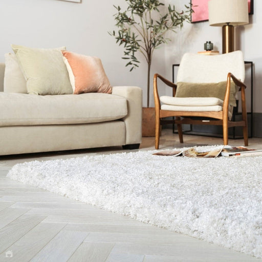 Barnaby Super Plush Heavyweight High-Density Luxury Hand-Woven Super Soft-Touch High-Pile Plain Polyester Shaggy Off White Rug