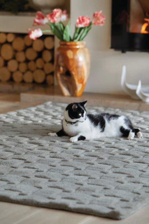 Basket Weave 3D Grey Rug