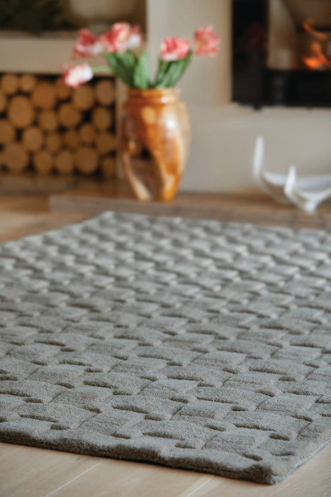 Basket Weave 3D Grey Rug