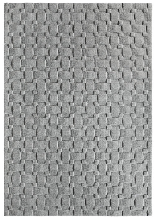 Basket Weave 3D Grey Rug