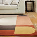 Bauhaus Graphic 2 Modern Abstract Hand-Woven Wool Orange/Tan/Brown/Cream/Yellow/Multicolour Rug