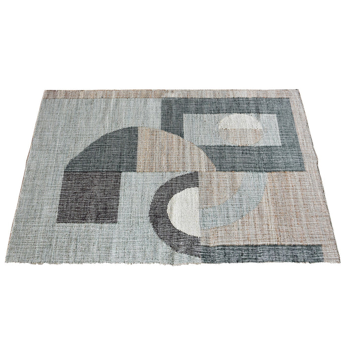 Bauhaus Inspired Hemp Hand-Woven Rug Customizable Design