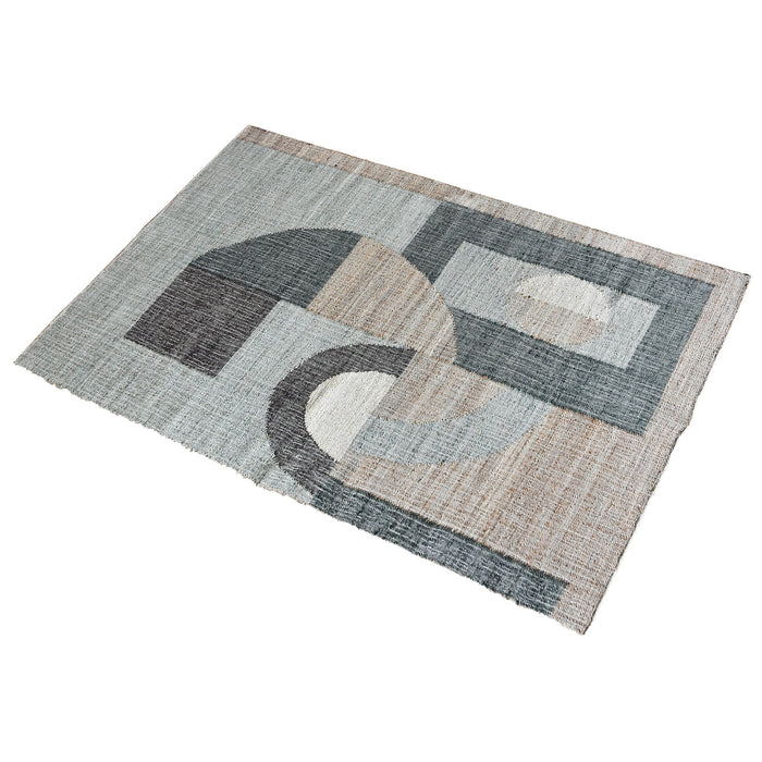 Bauhaus Inspired Hemp Hand-Woven Rug Customizable Design