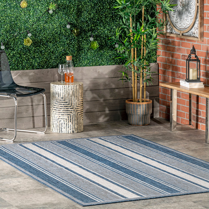 Bayadere Striped Area Rug for Indoor and Outdoor Use