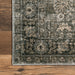 Bayberry Vintage Washable Area Rug in Green and Grey