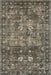 Bayberry Vintage Washable Area Rug in Green and Grey