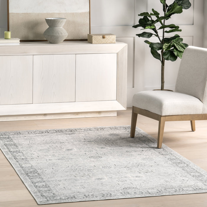 Bayberry Washable Area Rug 152 Cm Light Grey Design