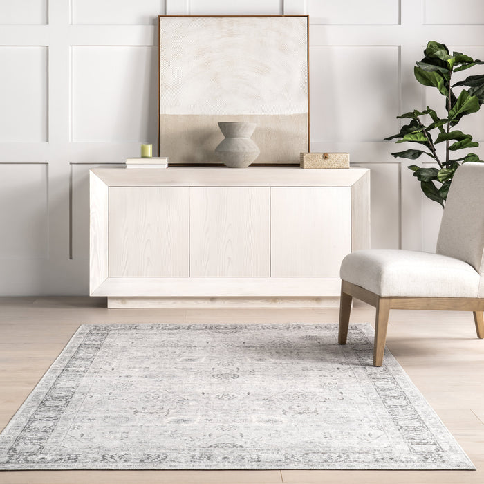 Bayberry Washable Area Rug 152 Cm Light Grey Design