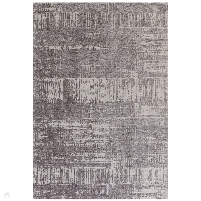 Beau Modern Abstract Distressed Shimmer Soft Textured Flatweave Carbon Rug