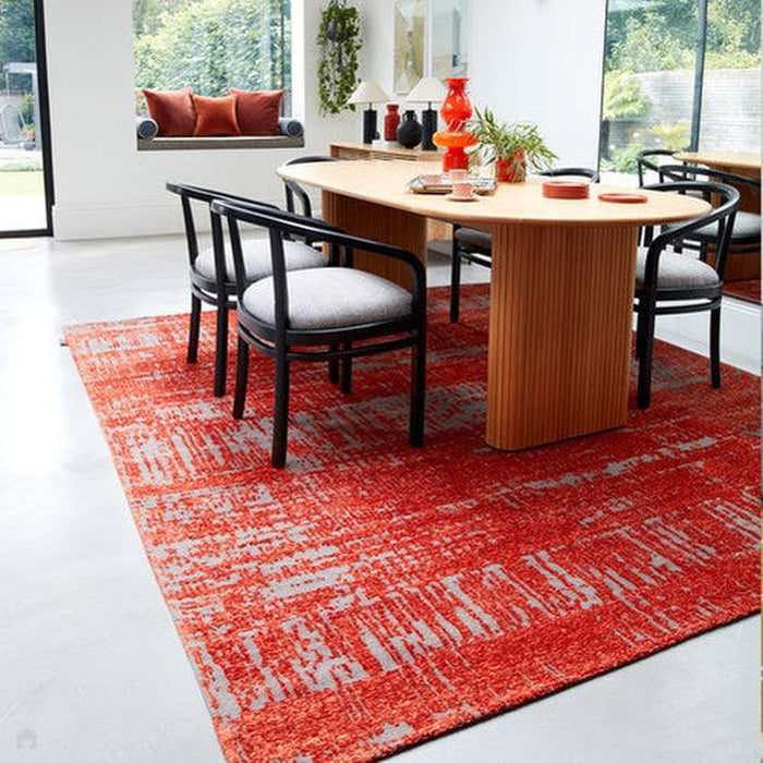 Beau Modern Abstract Distressed Shimmer Soft Textured Flatweave Marmalade Rug