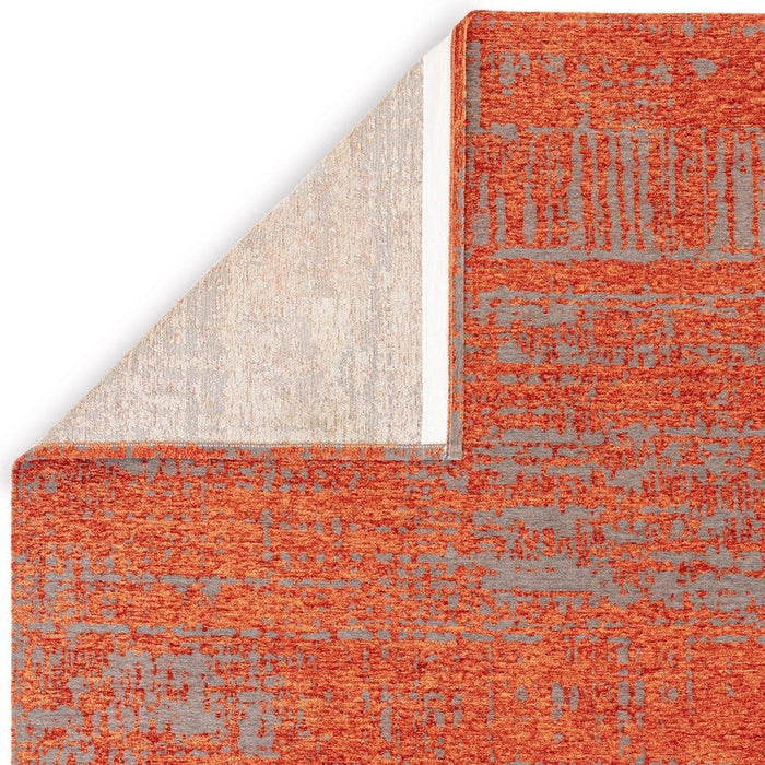 Beau Modern Abstract Distressed Shimmer Soft Textured Flatweave Marmalade Rug