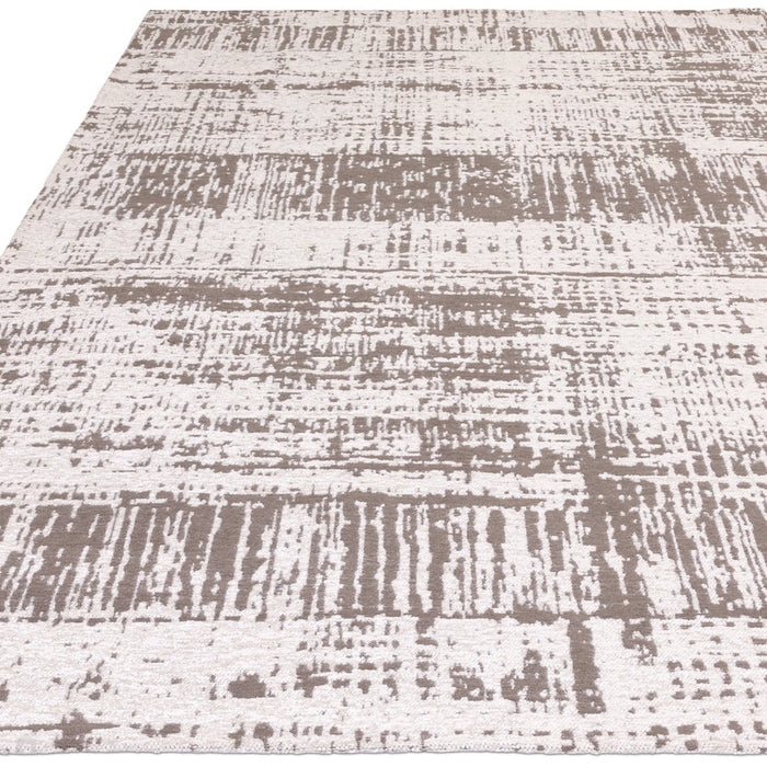 Beau Modern Abstract Distressed Shimmer Soft Textured Flatweave White/Black/Monochrome Rug