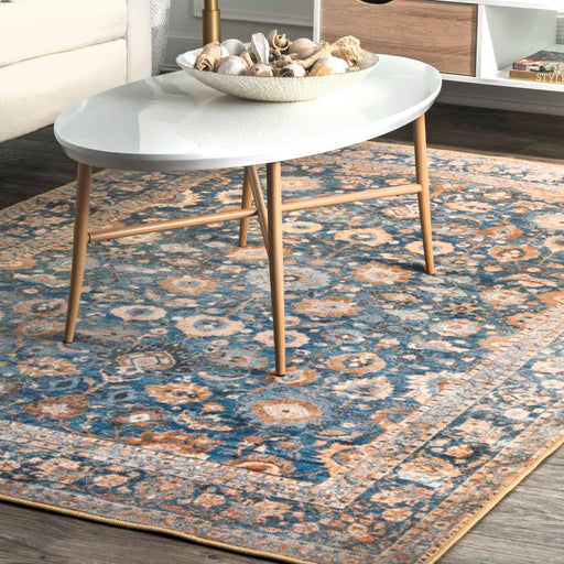 Beautiful Blue Floral Area Rug