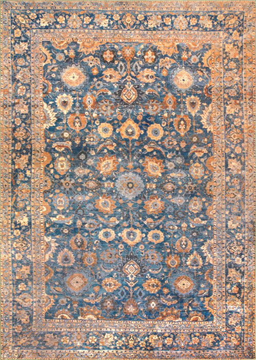 Beautiful Blue Floral Area Rug