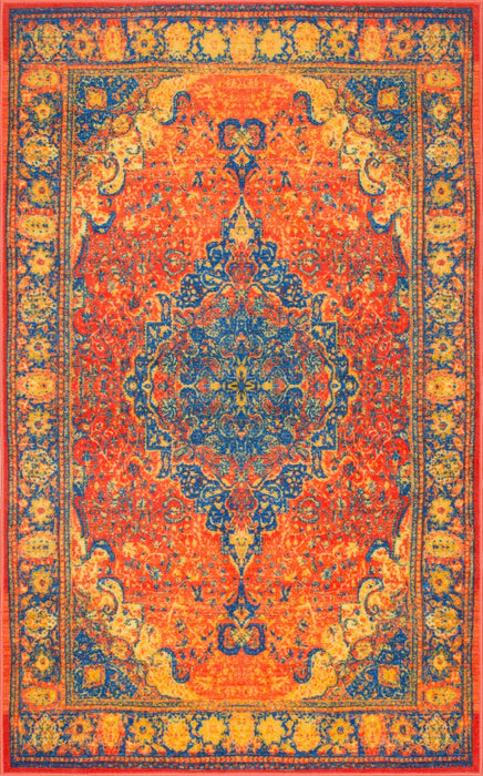 Beguiled Orange Medallion Area Rug 160x230 cm