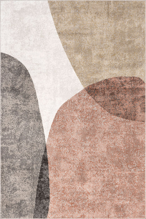 Beige Abstract Area Rug for Living Room and Bedroom