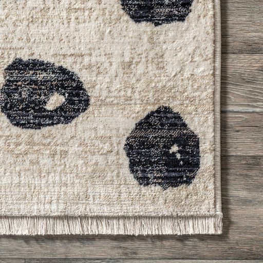 Beige Abstract Dotted Area Rug for Bohemian Decor