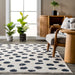 Beige Abstract Dotted Area Rug for Bohemian Decor