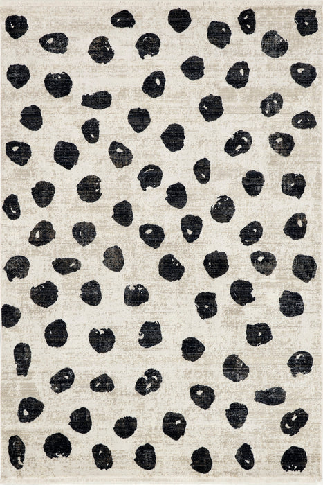 Beige Abstract Dotted Area Rug for Bohemian Decor