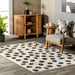 Beige Abstract Dotted Area Rug for Bohemian Decor