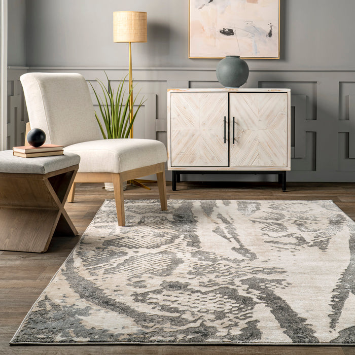 Beige Abstract Snakeskin Area Rug 120x180 cm