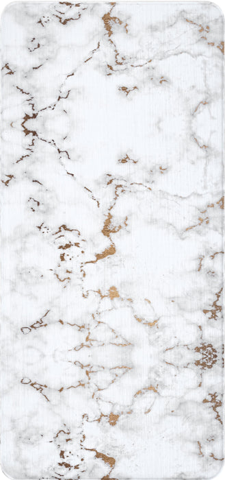 Beige Anti-Fatigue Mat With Abstract Marbling Design