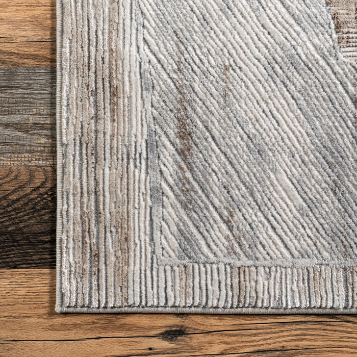 Beige Antique Striped Area Rug 120x180 cm