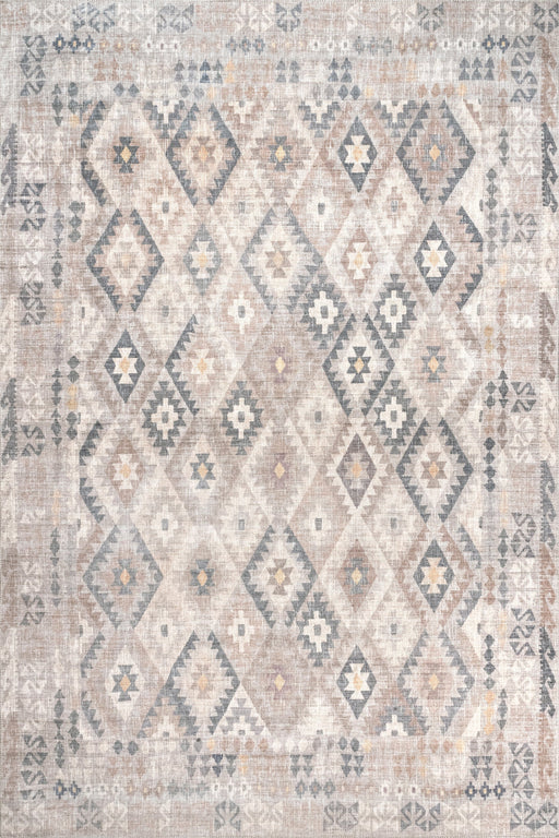 Beige Aztec Machine Washable Area Rug 120x180 cm