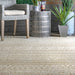 Beige Banded Indoor Outdoor Area Rug 120x180 cm